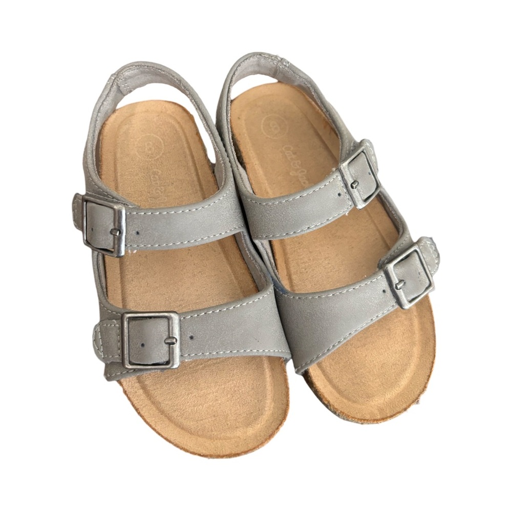 Cat & Jack Toddler Gray Double Buckle Boy Sandals Size 8